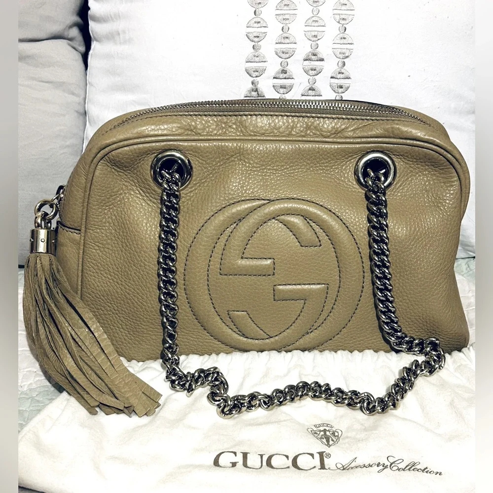 Gucci tan/taupe soho bag - Picture 1 of 14
